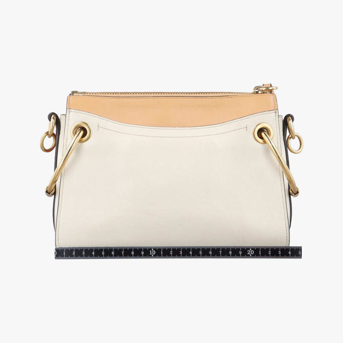 クロエChloeロイ ホワイト×ベージュ レザー 01 19 70 65 6