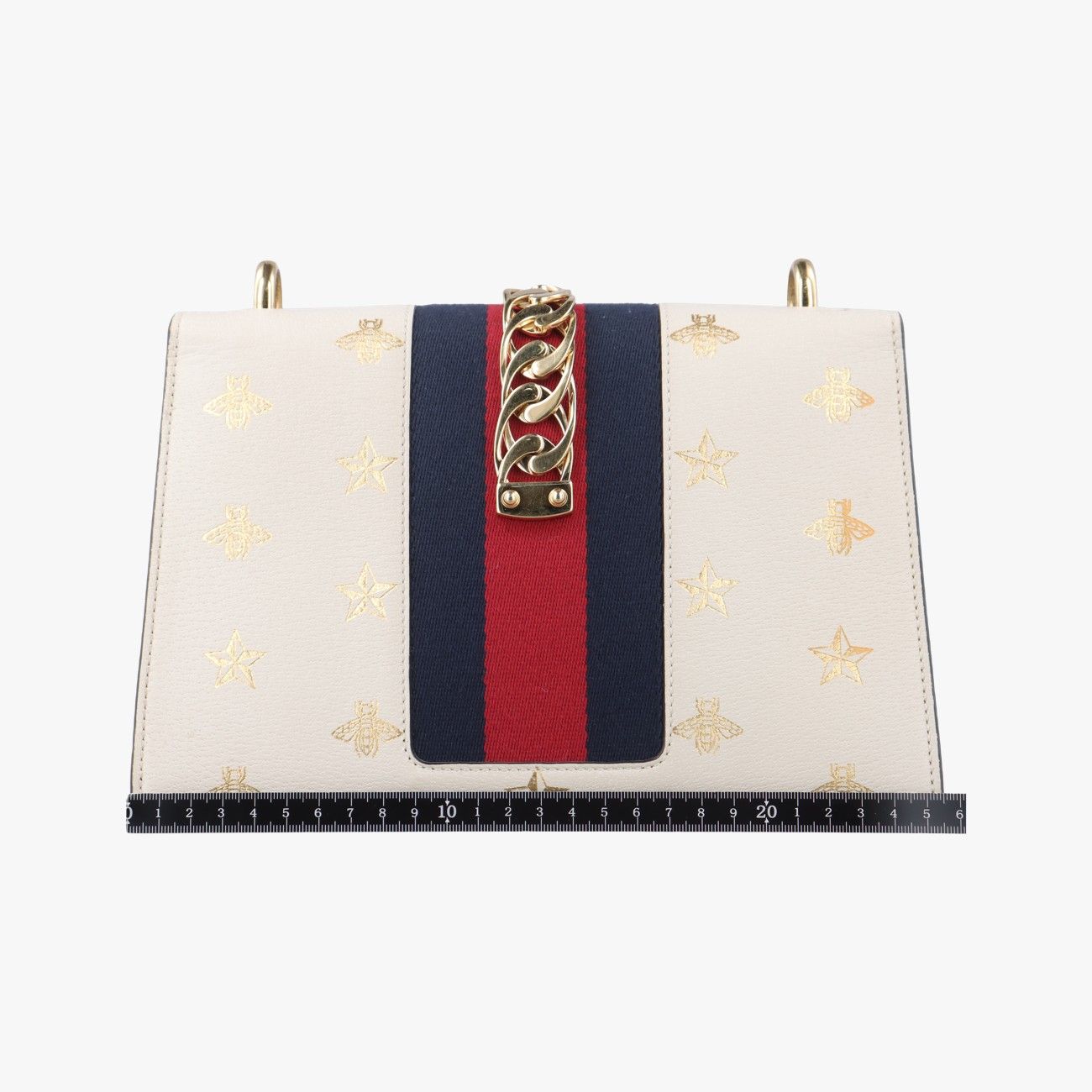 グッチGucciシルヴィ アイボリー×ネイビー×レッド レザー 524405 A029046958