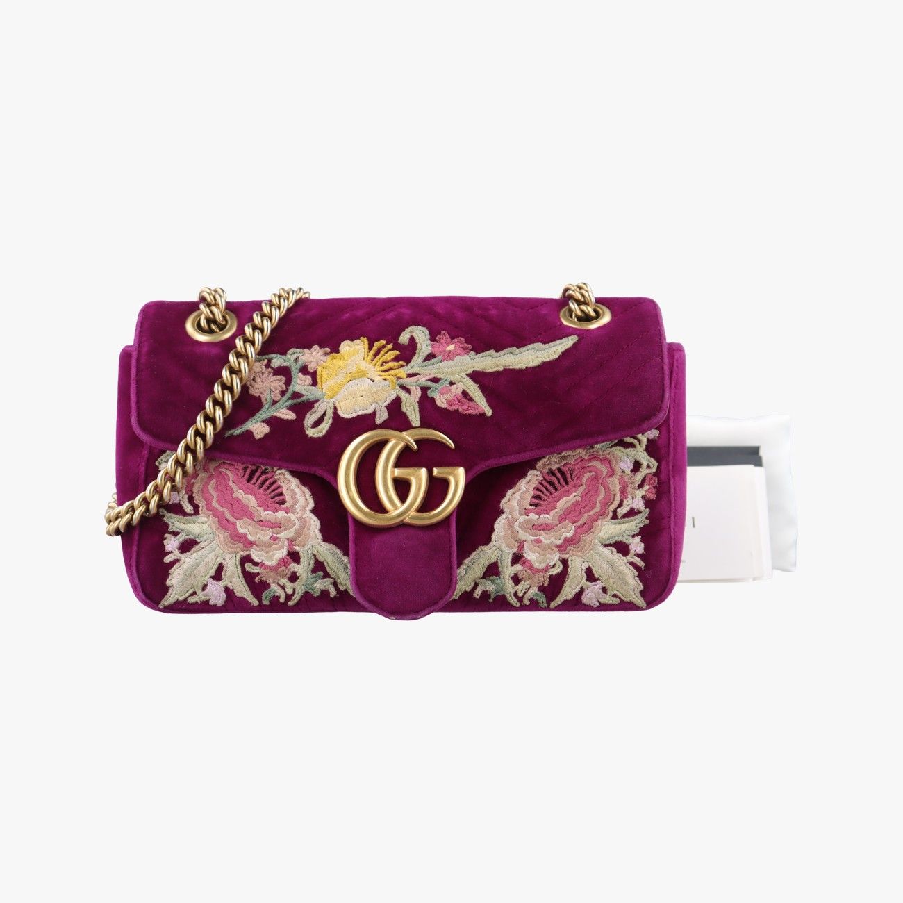 グッチGucciGGマーモント パープル マルチ ベロア 443497