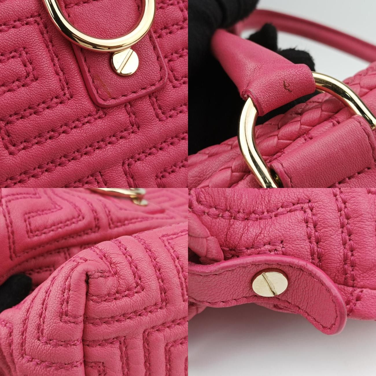  ヴェルサーチェ ヴェルサーチ VERSACEクチュールキルティング ピンク ラムスキン CLG 563 973 925 832 メッセンジャーバッグ ショルダーバッグ