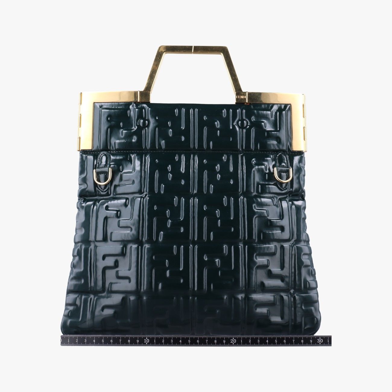 フェンディFendiFF フラップ グリーン パテント 8BH361 8BH361-A9X4-199-12085