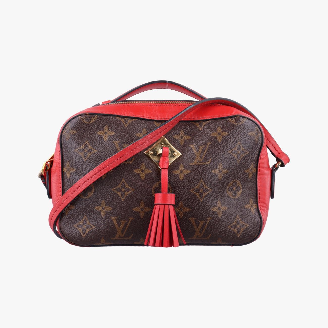 ルイヴィトンLouis Vuittonサントンジュ モノグラム ブラウン系×コクリコ モノグラムキャンバス×カーフレザー M43556 CA2128