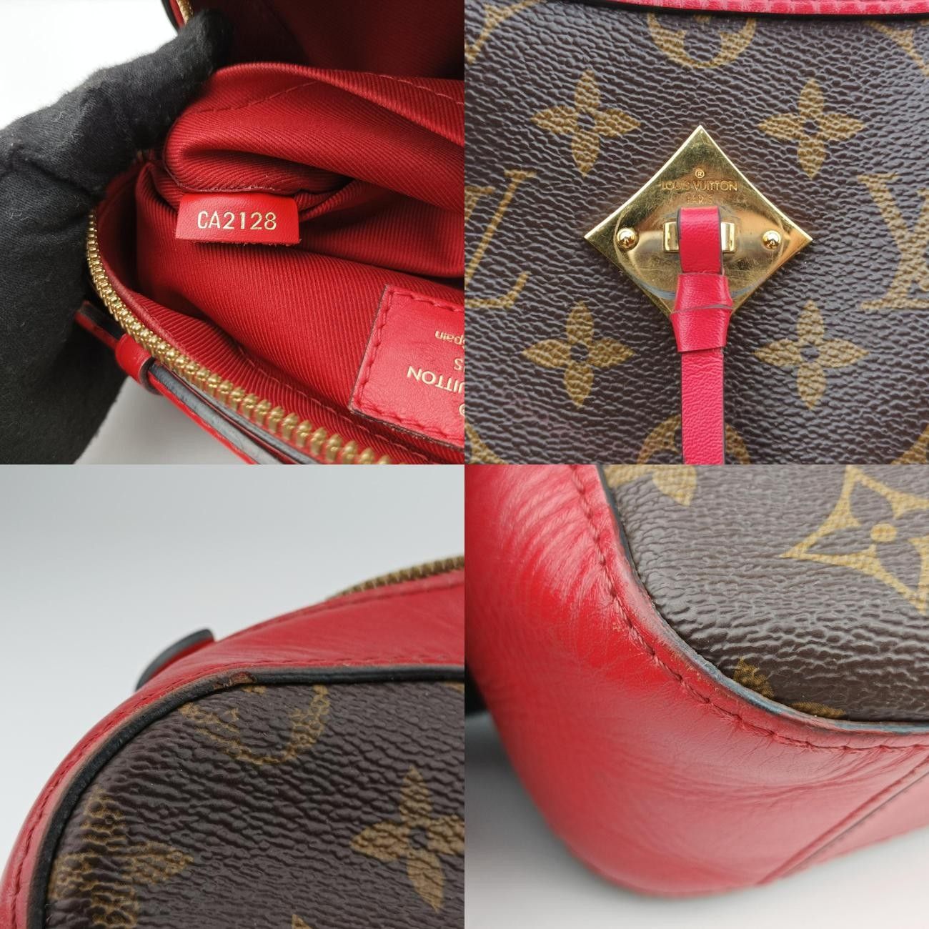 ブラウン系×コクリコ モノグラムキャンバス×カーフレザー