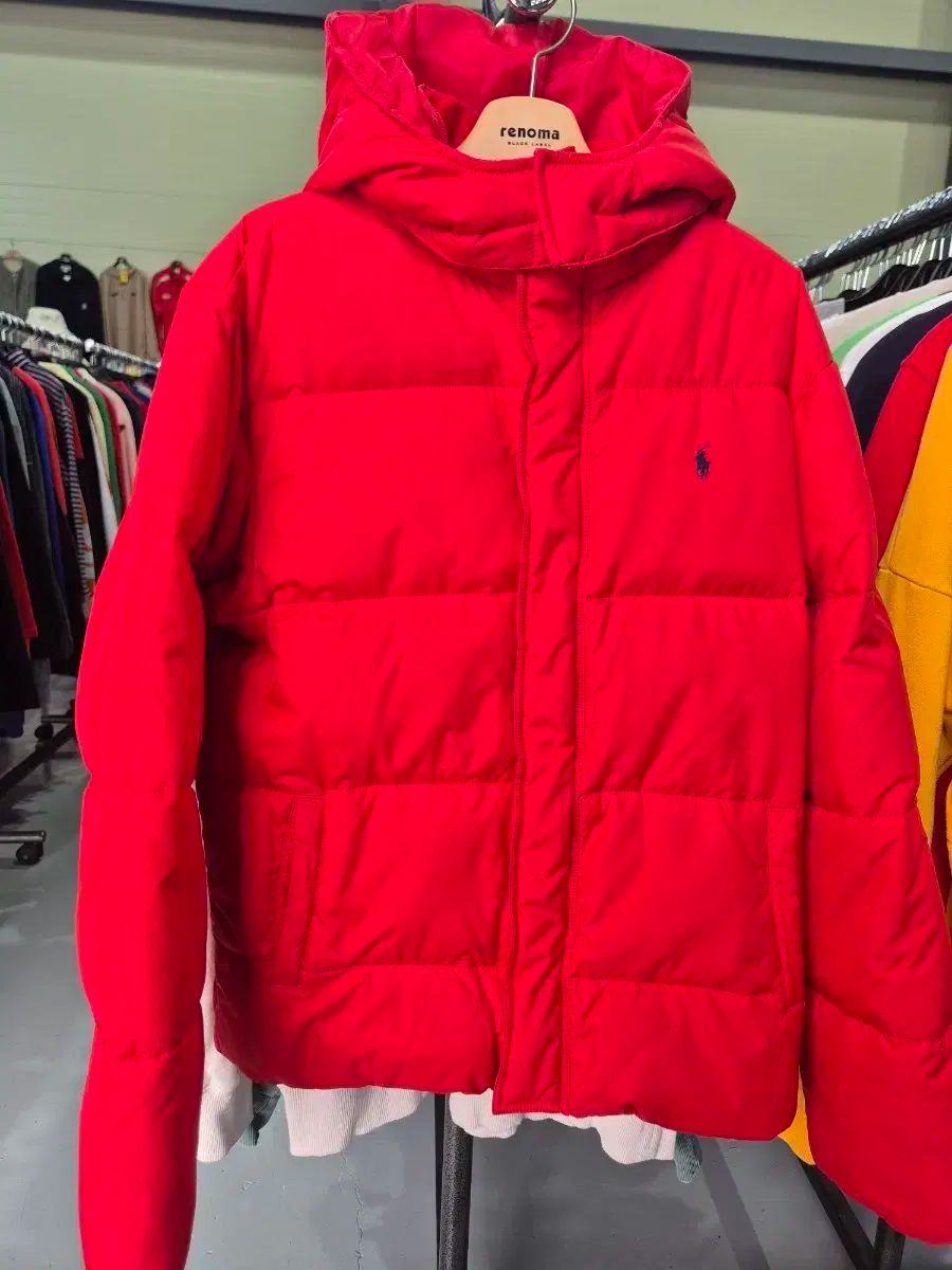 ポロラルフローレン レッド パファー ダウン アウター
