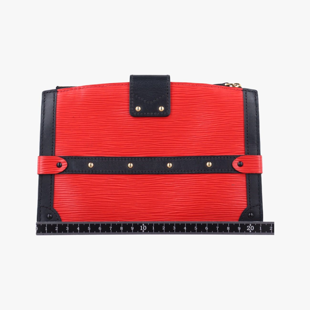 ルイヴィトンLouis Vuittonトランククラッチ ルージュ×ブラック エピ M51697 製番不明