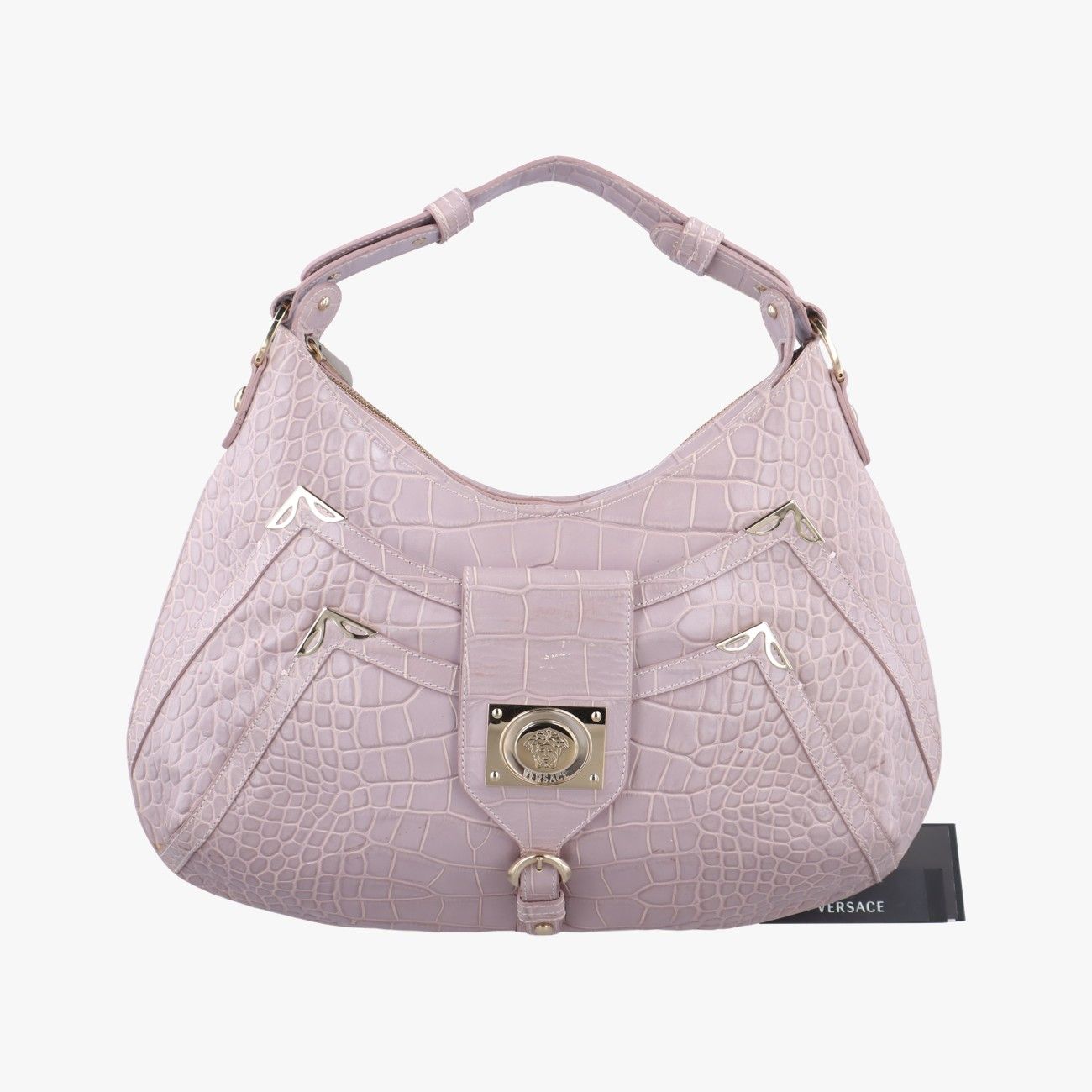 ヴェルサーチェ ヴェルサーチ VERSACEメドゥーサ ピンク レザー