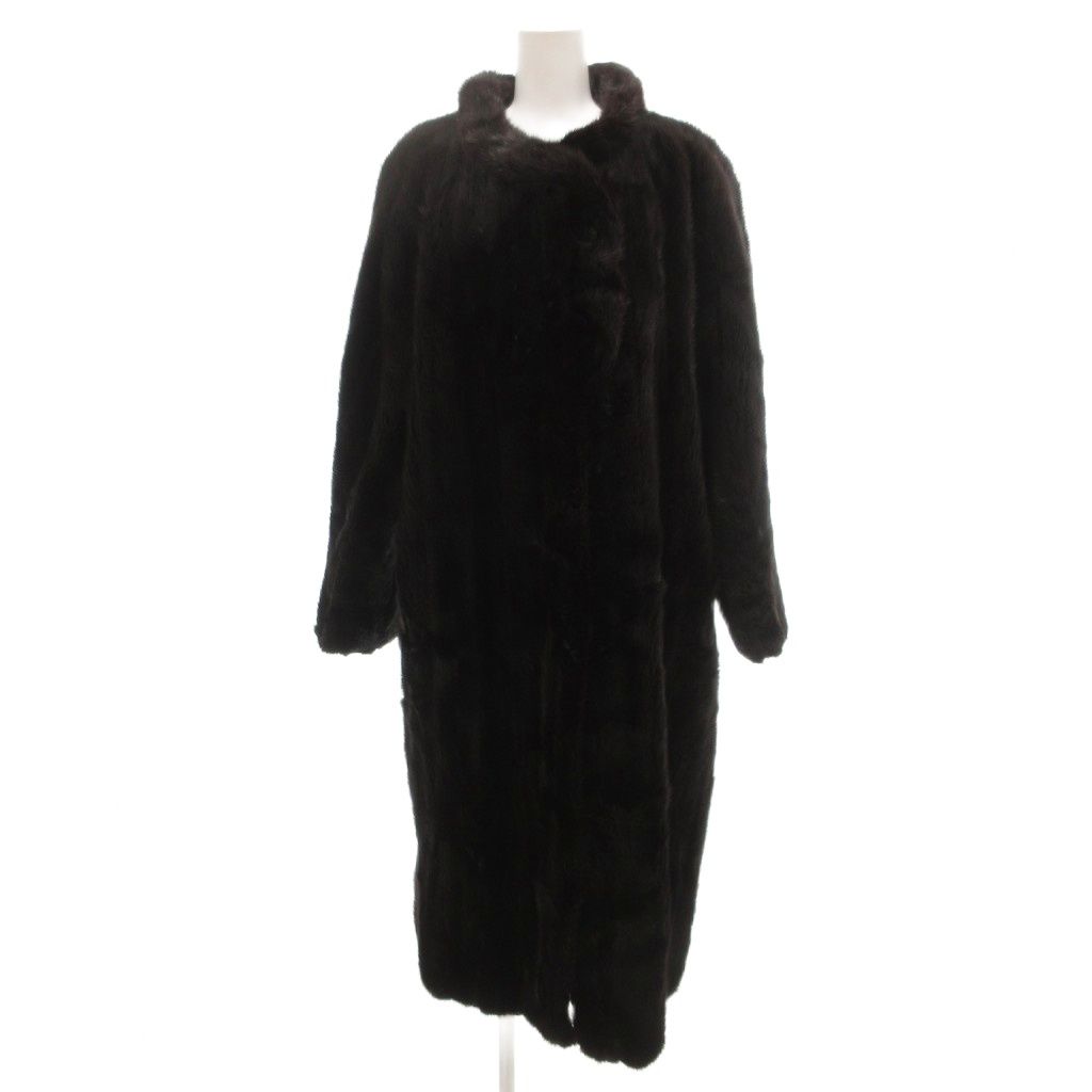 サガミンク SAGA MINK 銀サガ ファーコート 毛皮 ミンク ロング丈 大きいサイズ F 茶 ブラウン UO