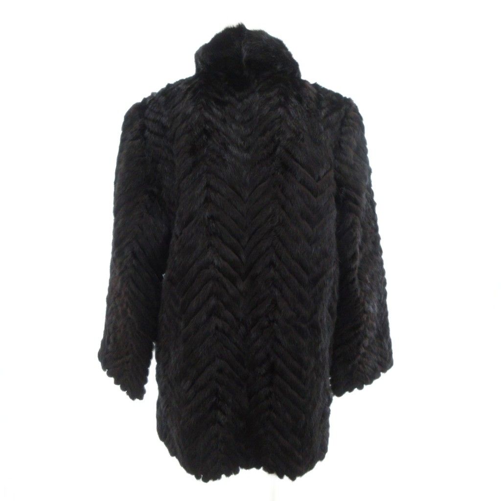 パロディー parody ファーコート 11 毛皮 ミンクファー ミドル ハーフ丈 黒 ブラック AE GY18