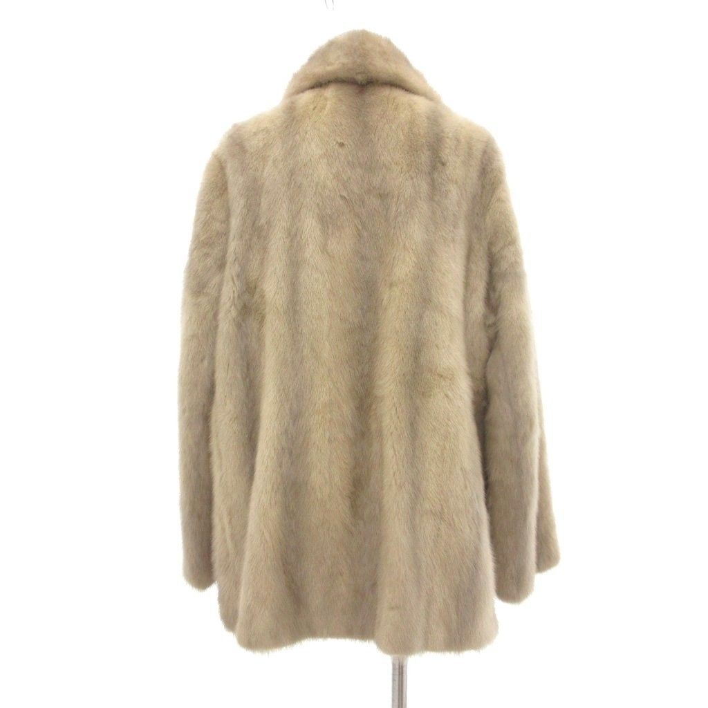 ファーコート 毛皮 サファイアミンク ミドル ハーフ丈 ライトグレー系 UO GY18