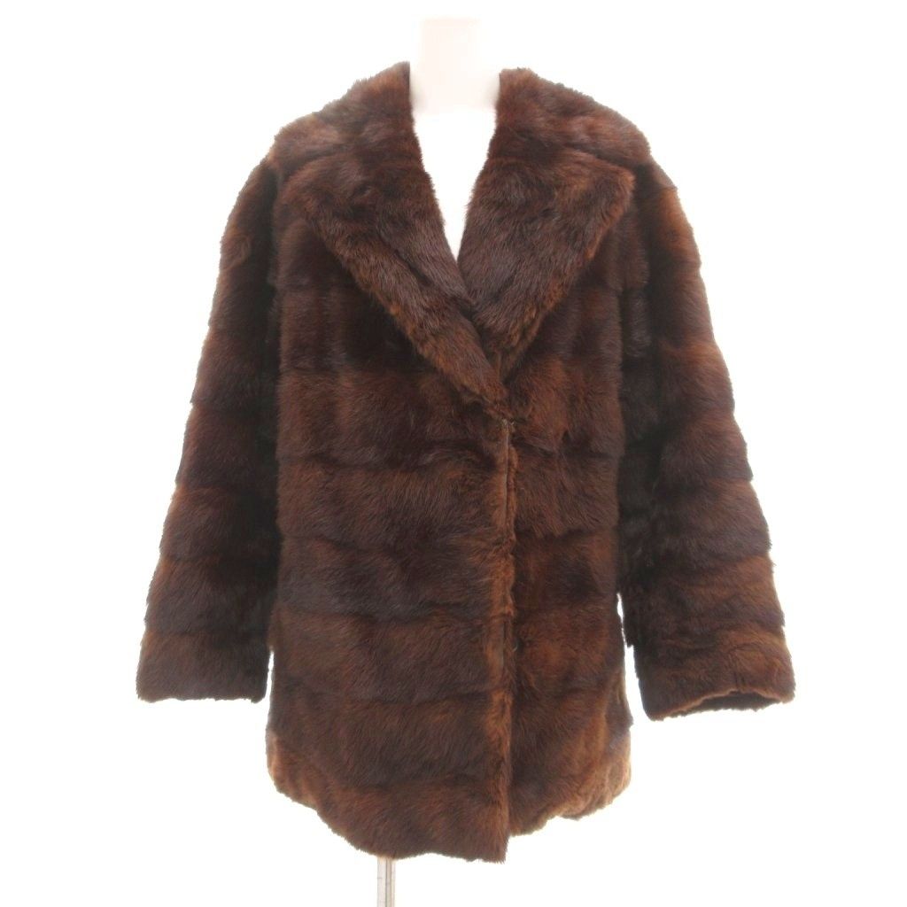 ファーコート 毛皮 ミンク ショート丈 茶 ブラウン UO GY11