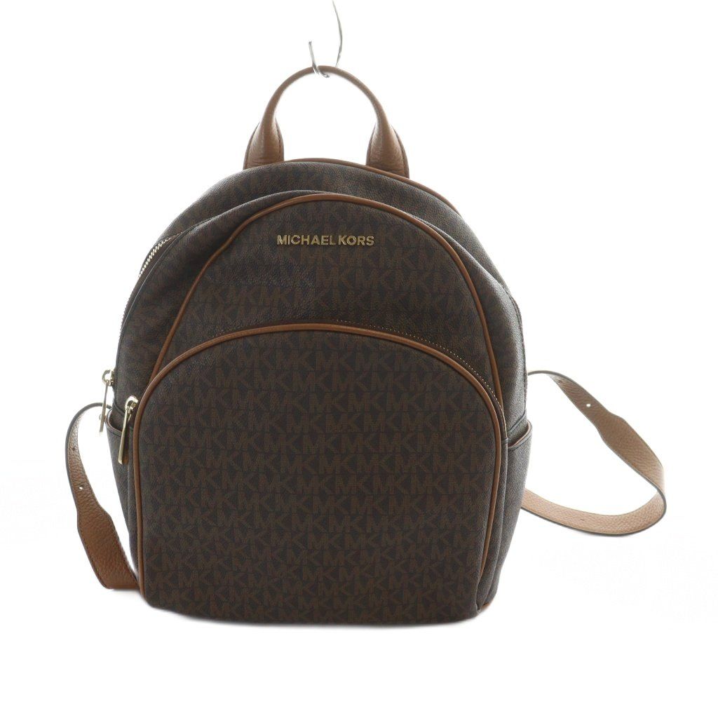 マイケルコース MICHAEL KORS リュックサック デイバッグ バックパック ロゴ PVC 茶 ブラウン GY18 MQ