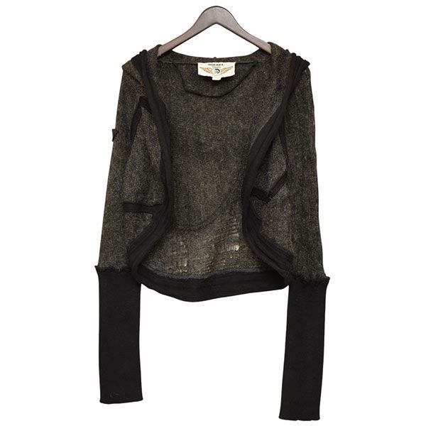 DIESEL ディーゼル ショートダメージニットフーディ ボタンレスフーデットカーディガン セーター 8054000222551