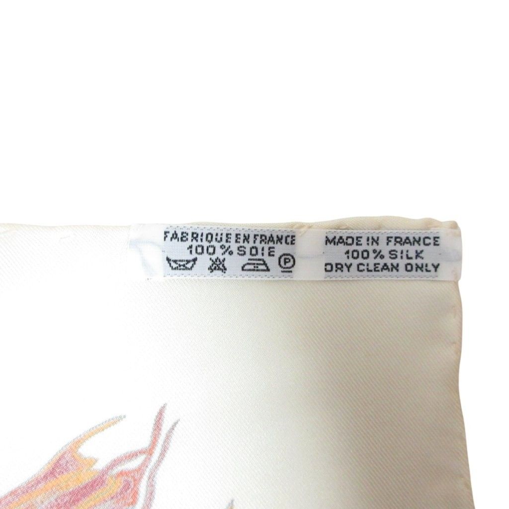 エルメス HERMES カレ 90 Passiflores パッションフラワー スカーフ 96年製 ヴィンテージ シルク 大判 白 MERCADOAVALIA_COM_BR