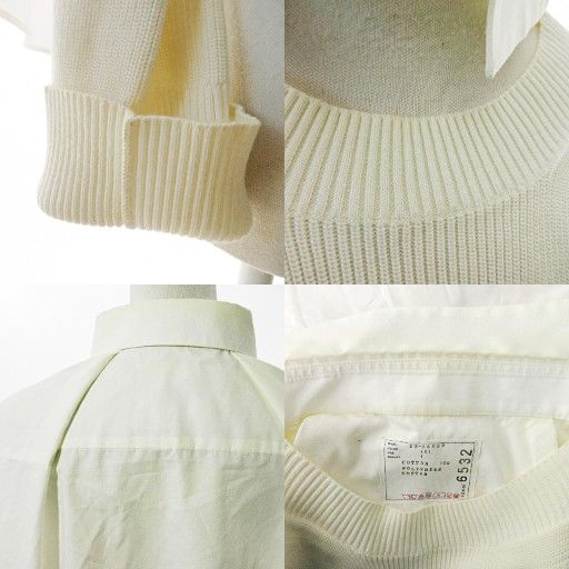  サカイ sacai 23 SS Cotton Poplin x Knit Pullover コットンポプリン ニットプルオーバー ドッキングシャツ 長袖 フェイクレイヤード 1 白 23-06532 1103 長袖 シャツ ブラウス