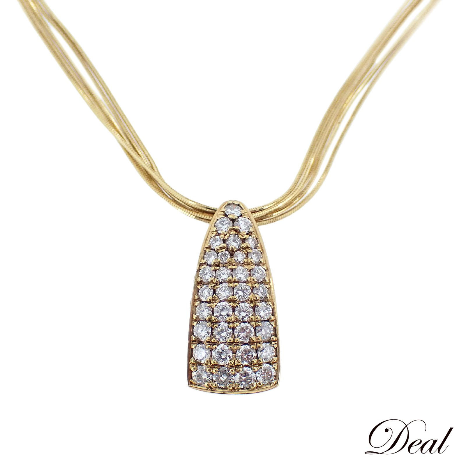 ダイヤ ネックレス K18 YG 1.5ct レディースネックレス