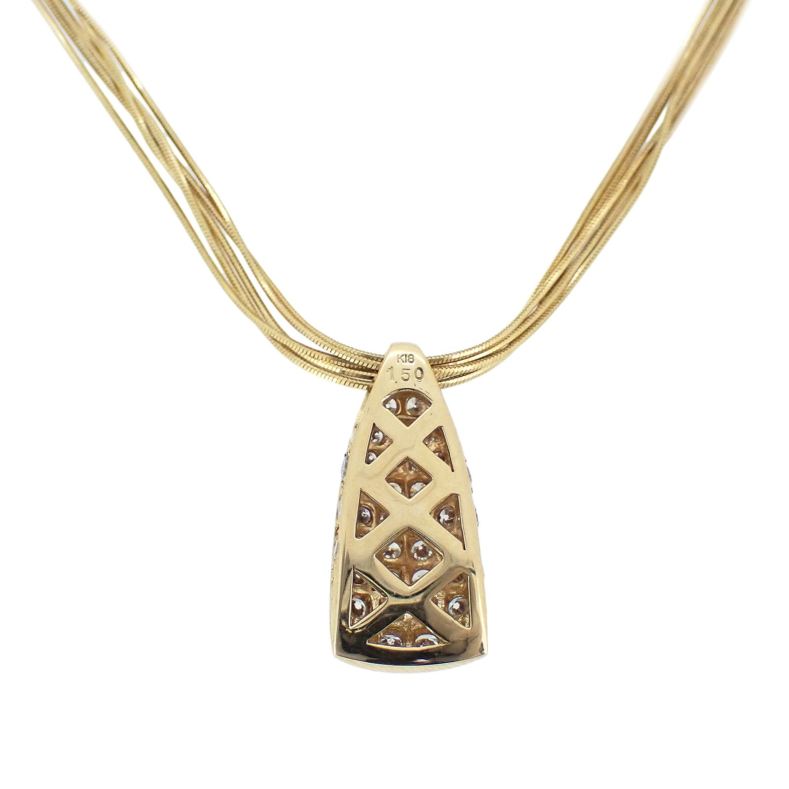 ダイヤ ネックレス K 18 YG 1.5 ct レディースネックレス