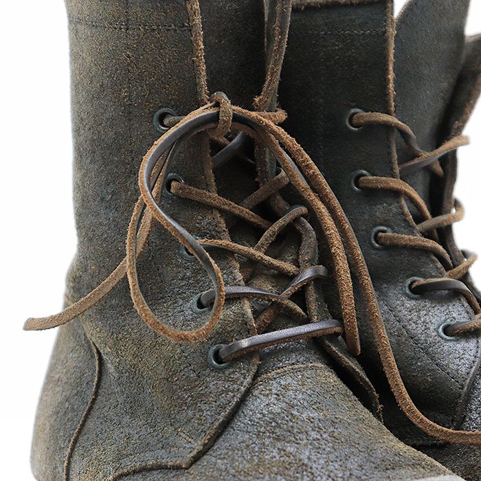 C DIEM カルぺディエム レースアップブーツ レザー ユーズド加工 ヴィンテージ仕上げ プレーントゥ ミドル丈 革靴 シューズ メンズ サイズ 43 ブラック系 黒