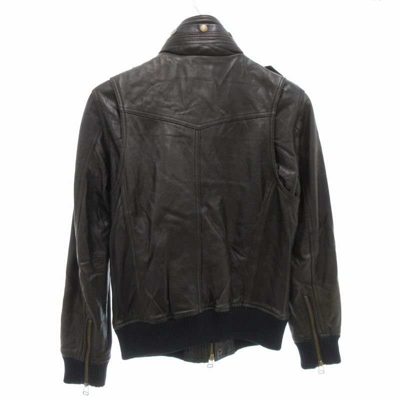 ハウスオブブルース HOUSE OF BLUES レザージャケット 革ジャン 2 シングル エポレット シープレザー 本革 黒 ブラック AE GY01