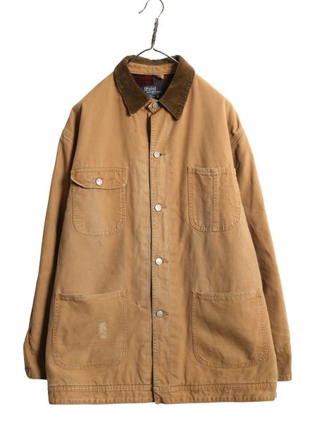 なクーポン配布中! 80s ポロ ラルフローレン ダック カバーオール ジャケット メンズ M 古着 ヴィンテージ ワーク チョアコート ウール ライナー付き
