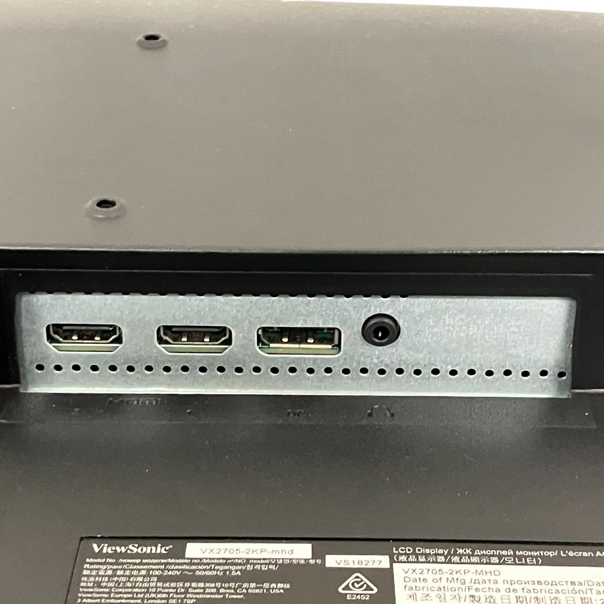 ViewSonic VX2705-2KP-mhd 27インチ ゲーミングモニター 2022年製 