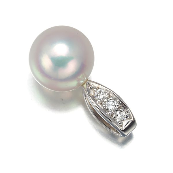 ミキモト ペンダントトップ パール 真珠 7.3 mm ダイヤ ダイヤモンド K 18 WG 180687