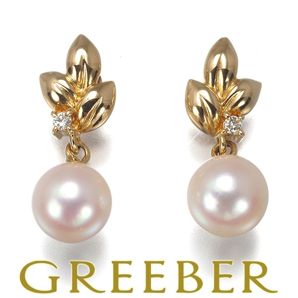 TASAKI タサキ ピアス パール 真珠 6.5mm ダイヤ ダイヤモンド 0.01ct