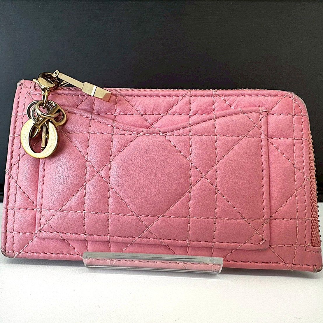 Christian Dior Lady Dior Cosmos クリスチャンディオール レディディオール コスモス ジップカードホルダー ラムスキン