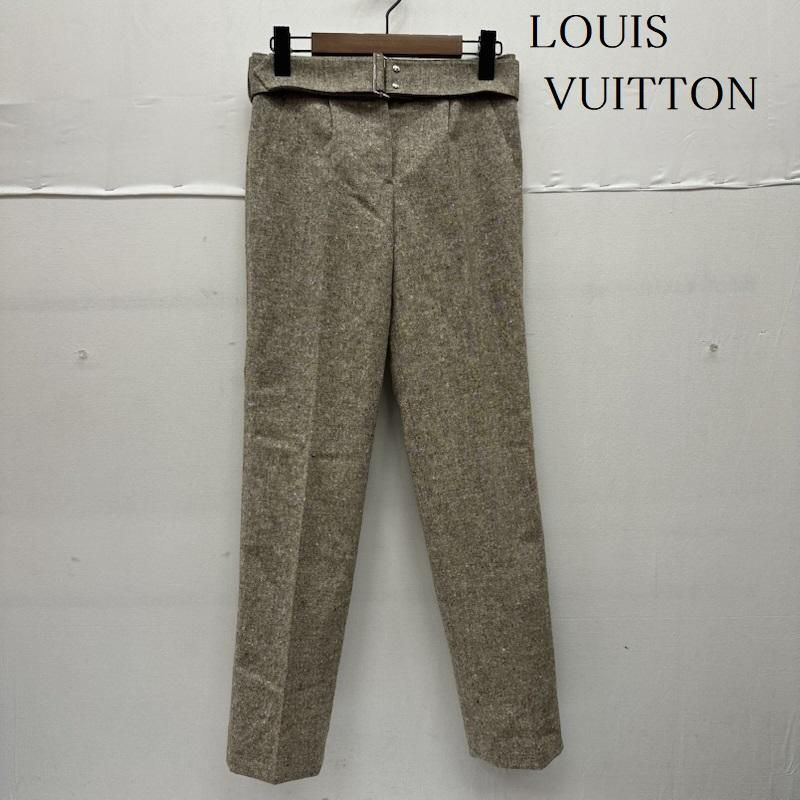 ルイヴィトン フランス製 ウール ツイード スラックス パンツ ベルト付 レディース 34 ISItems 古着 50146274