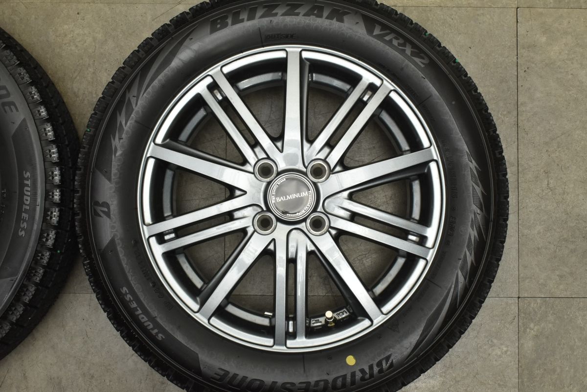  バリ溝 バルミナ 15 in 4 5 J 48 PCD 100 ブリヂストン ブリザック VRX 2 165 65 R タフト デリカD ソリオ ハスラー スタッドレス 15インチ タイヤ ホイールセット