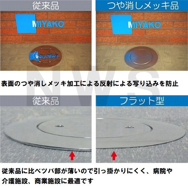 ミヤコ 純正品 MK132UFWZ フラット型ツバ付掃除口 つや消し VU VP75兼用 薄型 塩ビ管 配管 トラップ 合流 サイズ 寸法 呼び径 排水 保守 点検 フタ 蓋 艶消し