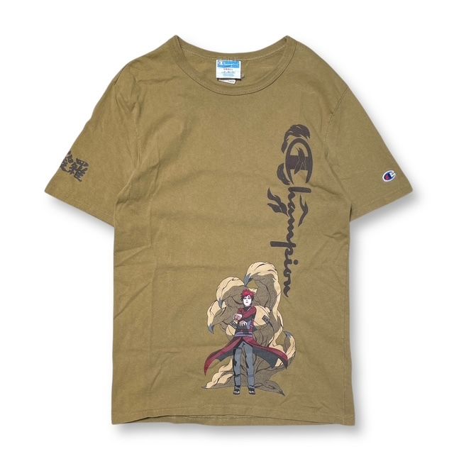 Champion NARUTO Gaara short sleeve cut and sew TEE ナルト 我愛羅カットソー 半袖Tシャツ サイズS ブラウン系 チャンピオン