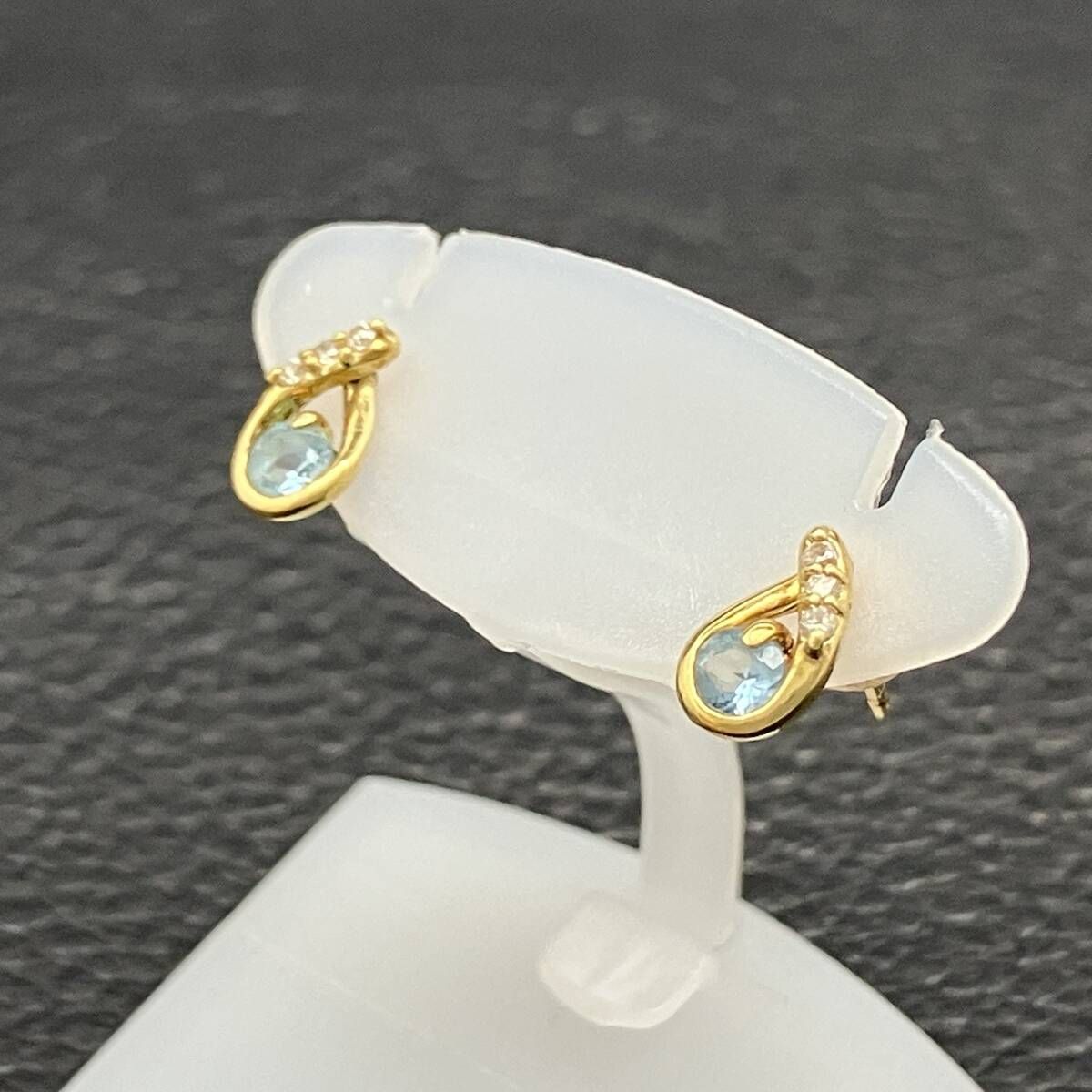 デザイン ピアス K 18 0.8 g 金 イエロー ゴールド ピンク