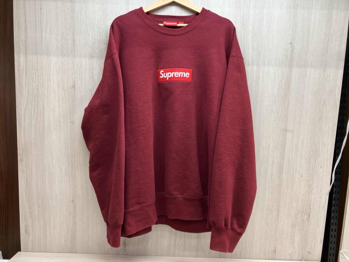 Supreme シュプリーム BoxLogoCrewneck スウェット ダークレッド サイズXL 裏起毛毛玉あり