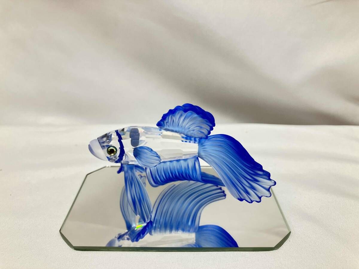 スワロフスキー置物　ファイティングフィッシュ　ブルー SWAROVSKI ファイティングフィッシュ ブルー 魚 スワロフスキー