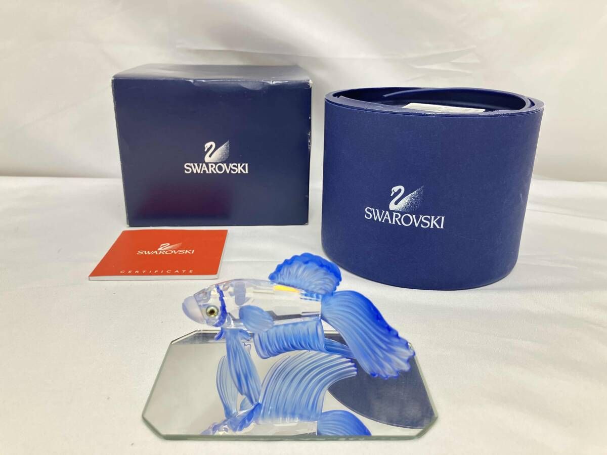 SWAROVSKI スワロフスキー ファイティングフィッシュ ブルー クリスタル 置物 インテリア