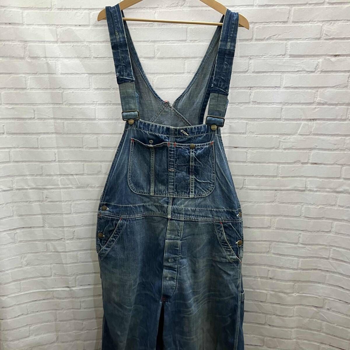 PAY DAY ペイデイ オーバーオール オールインワン 50s SQUARE BAK ロゴタグ欠損 古着 サイズ不明 ブルー