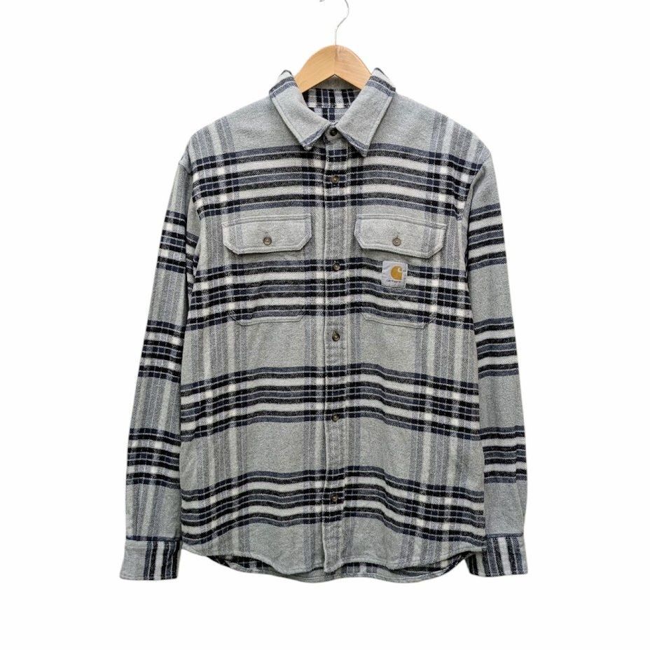 Carhartt Hawkins Long Sleeve Shirt カーハートワークインプログレス 長袖ホーキンスチェックシャツ グレー系 サイズ S