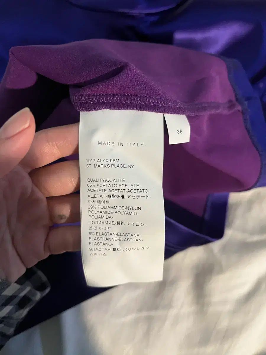  1017 ALYX 9 SM ジップ パープルシャツ 長袖 シャツ ブラウス