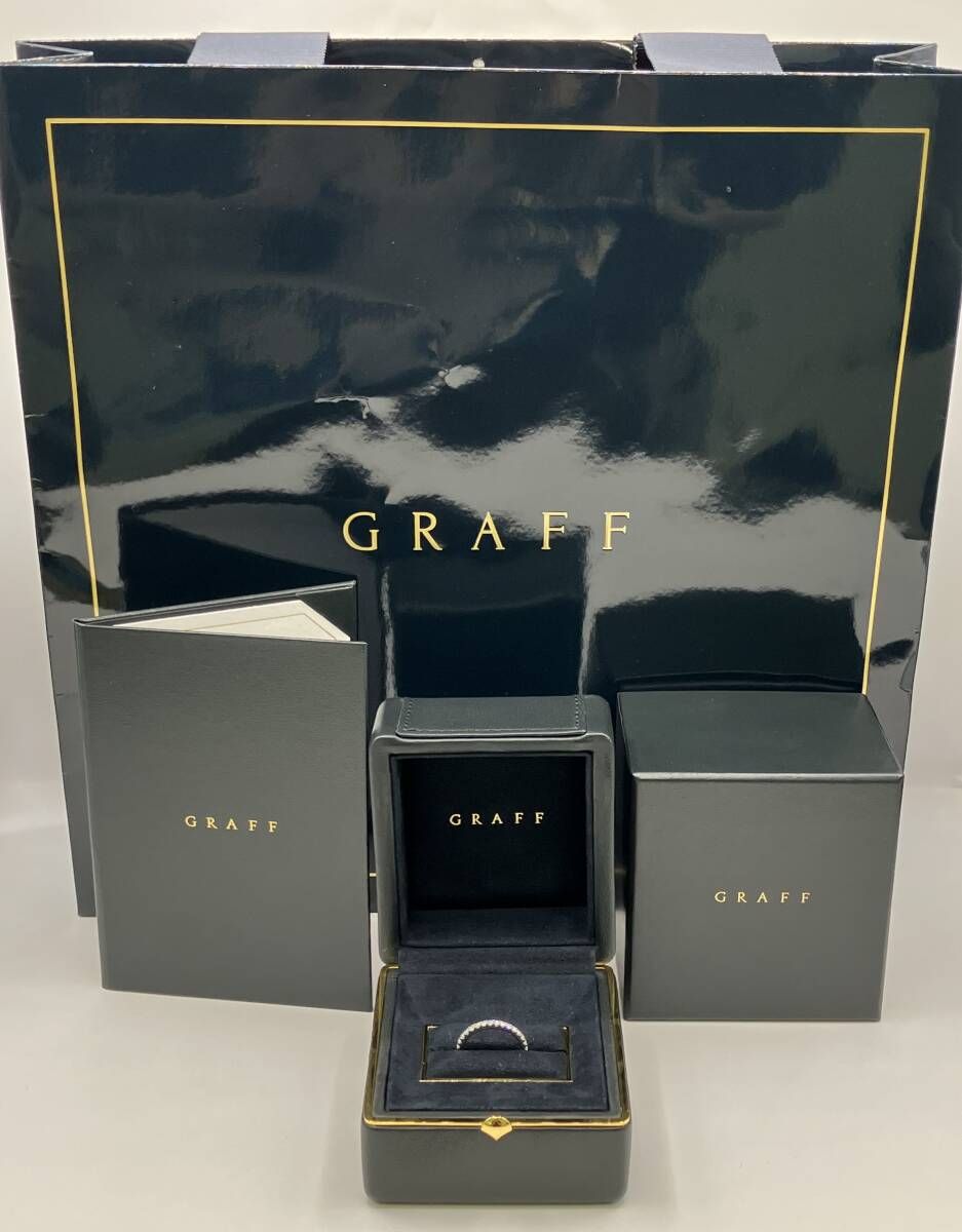 GRAFF グラフ K18 18金 ホワイトゴールド ラウンドダイヤモンド 9.5号 総重量約 2.3g リング 指輪 石付き 付き