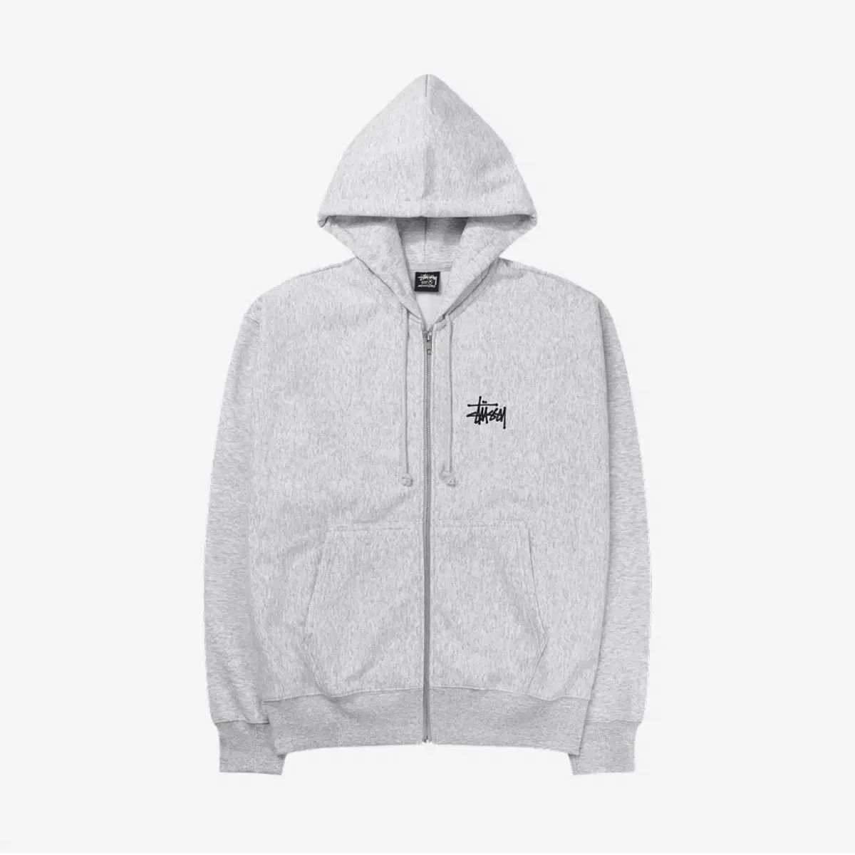 STUSSY ベーシック STUSSY WHO フード ジップアップ アッシュ ヘザー 起毛 グレー L