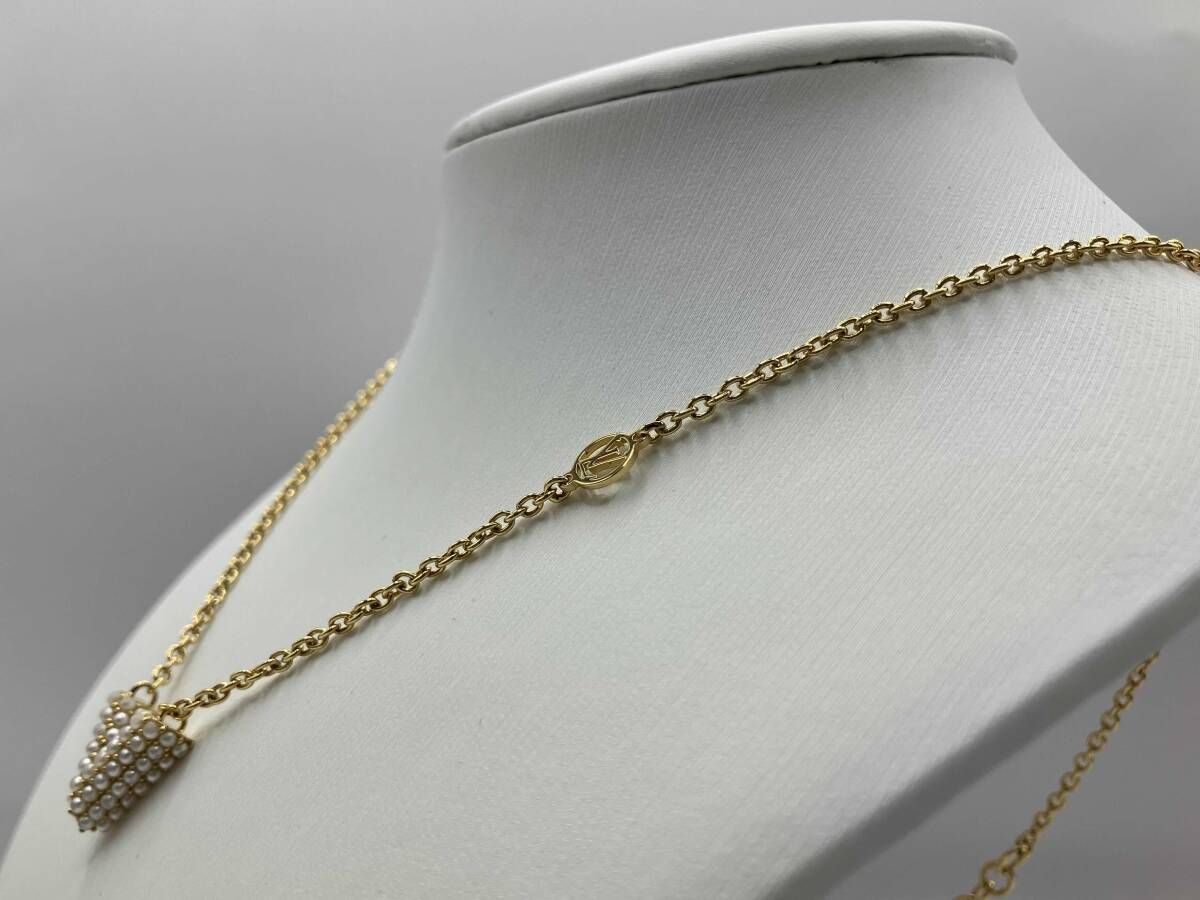本体のみ LOUIS VUITTON ルイ ヴィトン M 68358 コリエ エセンシャルV ペルル 全長約 46 cm 総重量約 6.5 g ネックレス ペンダント