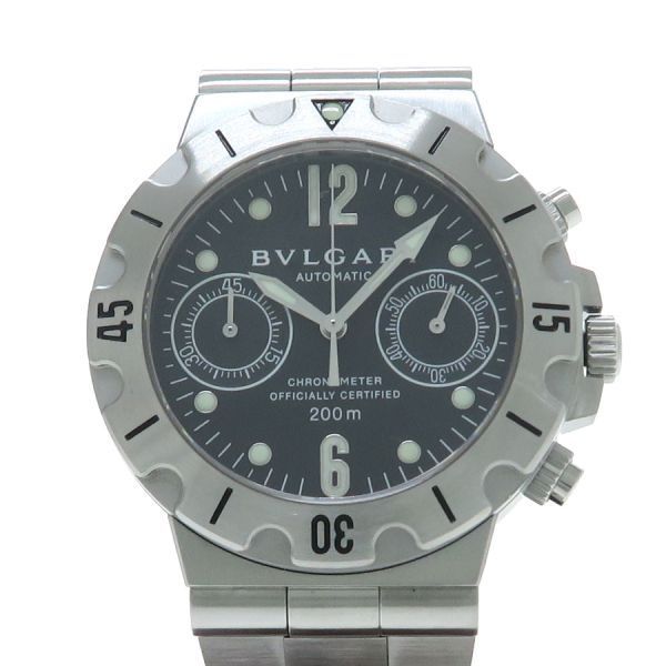 ブルガリ ディアゴノスクーバクロノ 38mm SCB38S メンズ 腕時計 Aランク