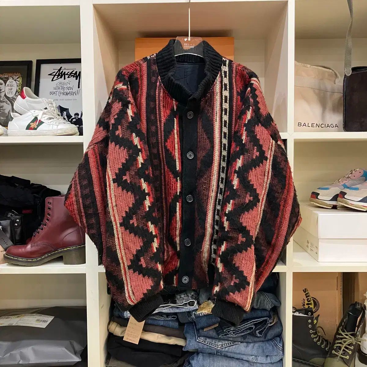 イッセイミヤケ リバーシブル ウール カーディガン M