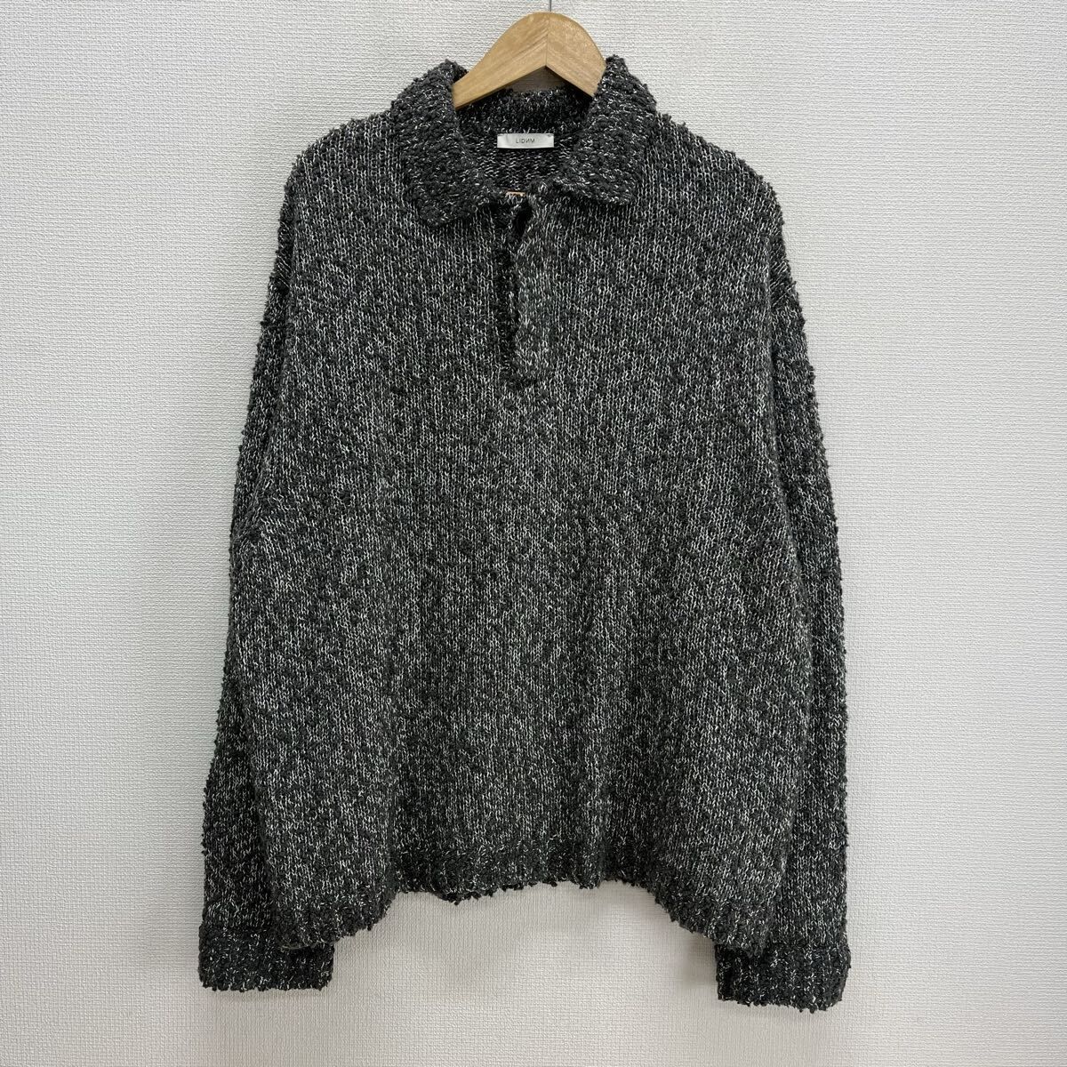LIDNM リドム Im23SS09495 SKIPPER KNIT POLO スキッパーニットポロ 襟 