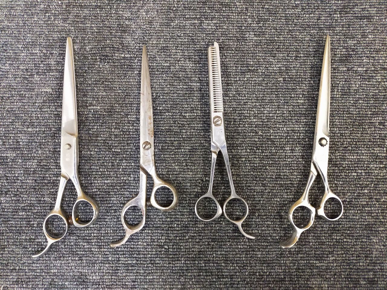P 01 54 理美容シザー 4本セット 清鋏 Y FR DELUXE SS 30 他 ステンレス プロ用ハサミ セニングシザー含む