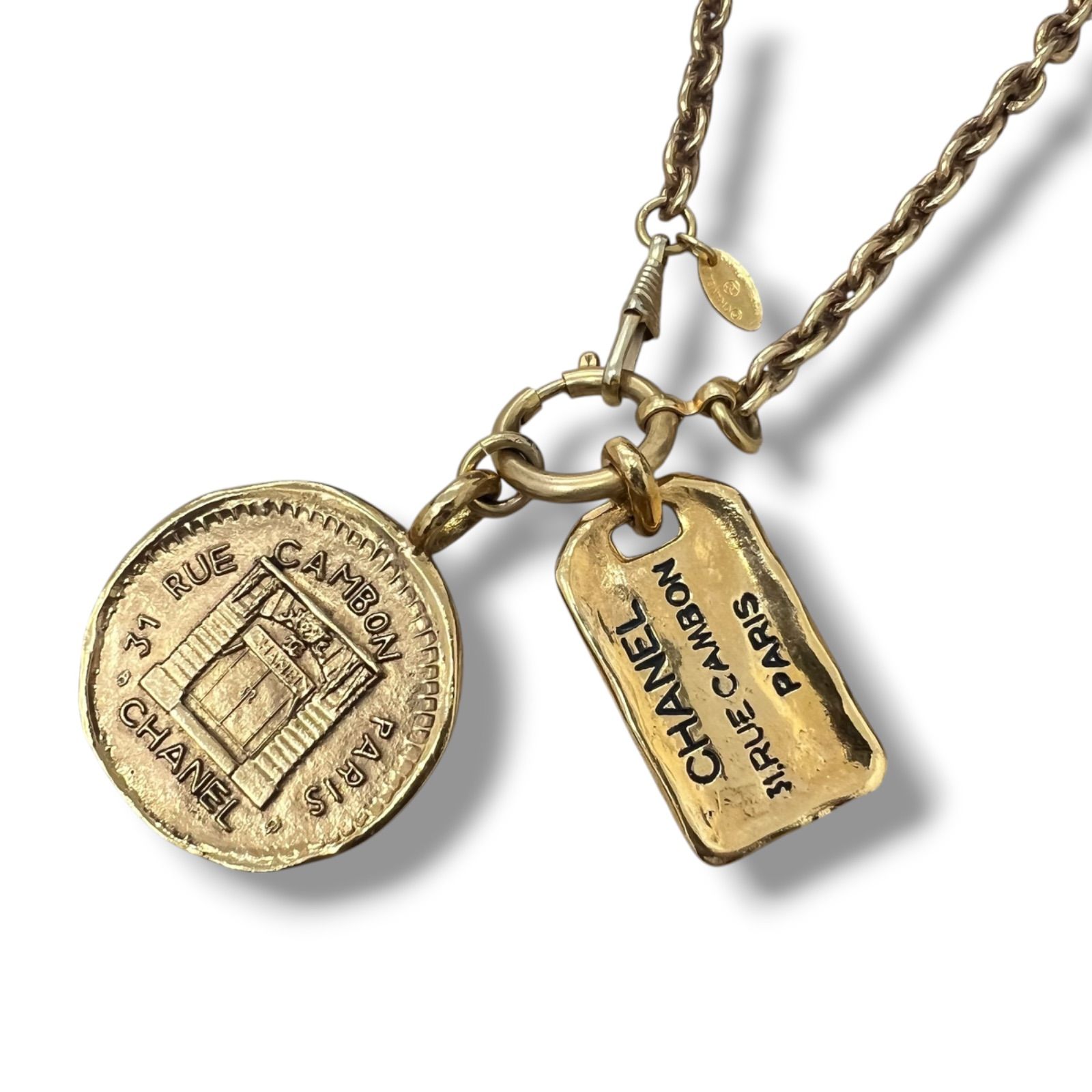YITBEGV57JGK0 CHANEL シャネル ネックレス ゴールド ヴィンテージ カンボン メダル コイン