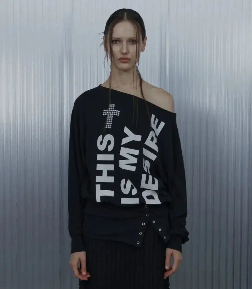 セットアップエクス BOLD LETTERING LOOSE TOP