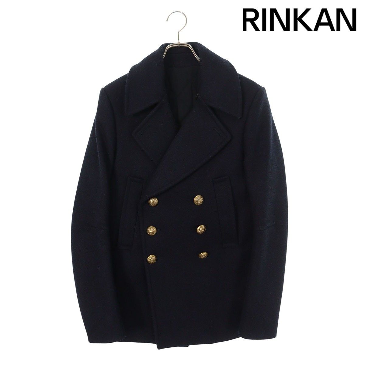 バルマン T231 B784 裏地キルティング金ボタンウールPコート メンズ 46