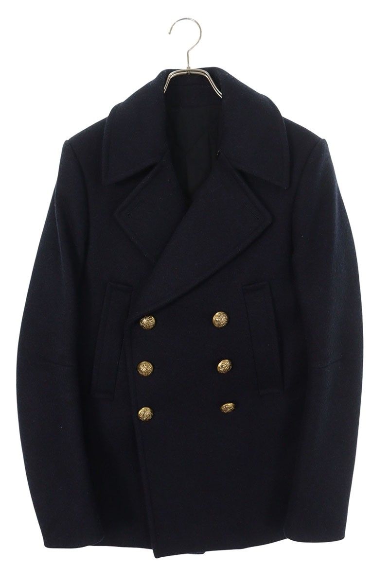 バルマン T231 B784 裏地キルティング金ボタンウールPコート メンズ 46