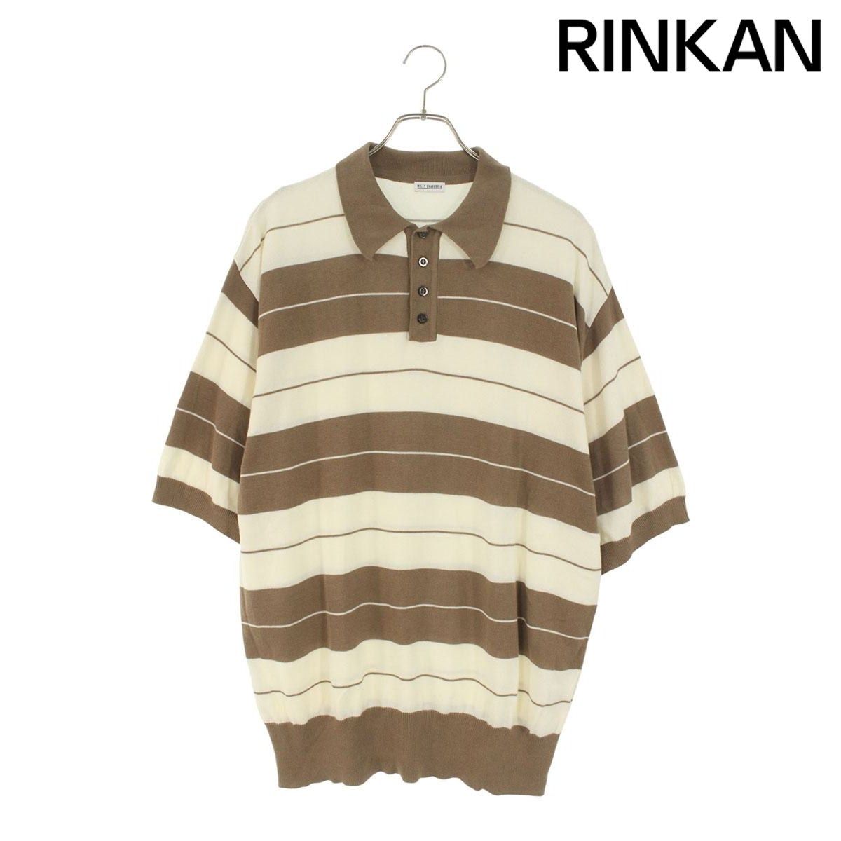 ウィリーチャバリア ボーダーコットン半袖ポロシャツ メンズ M